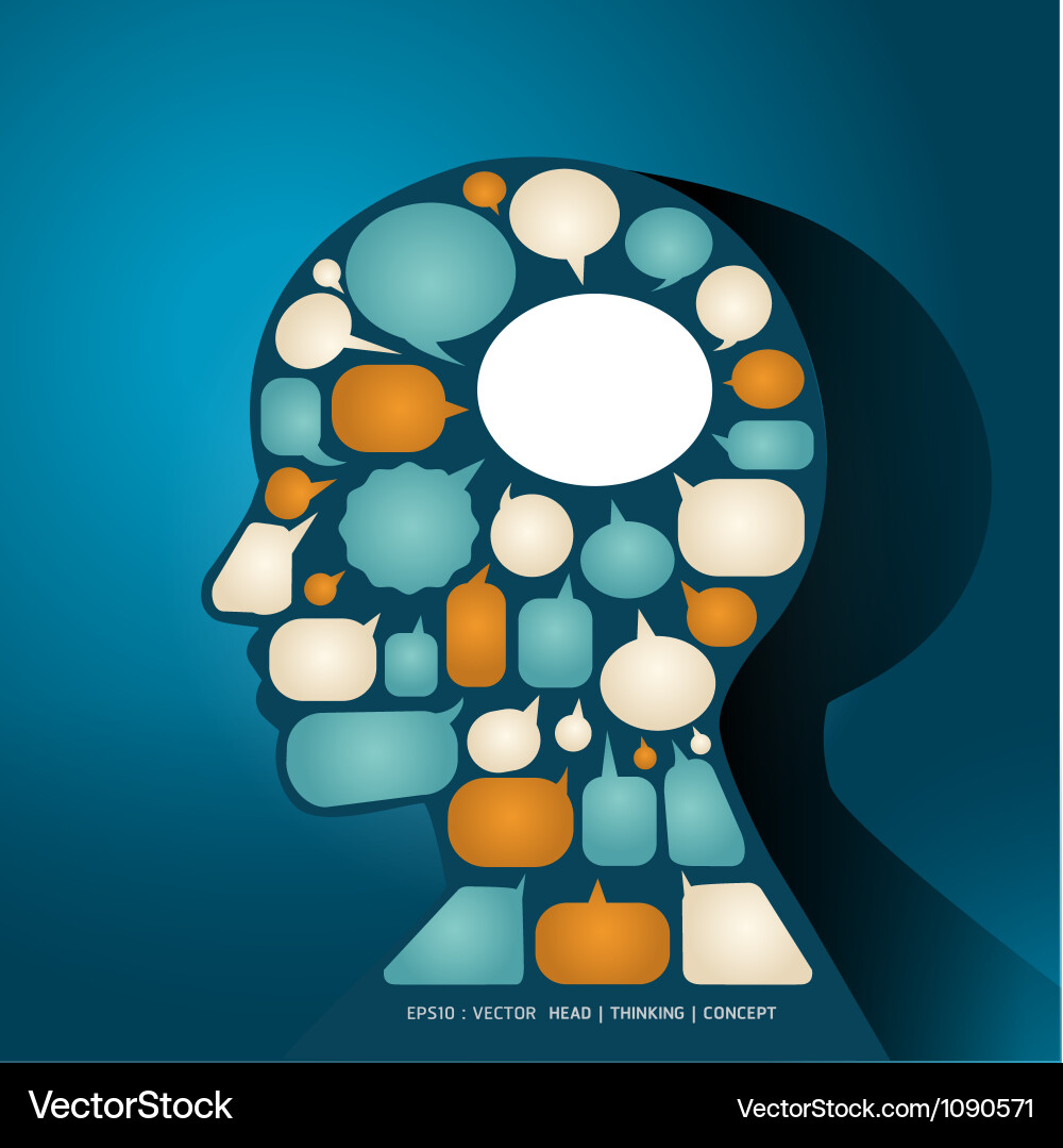 Thinking Concepts with Speech Bubbles Vector Image