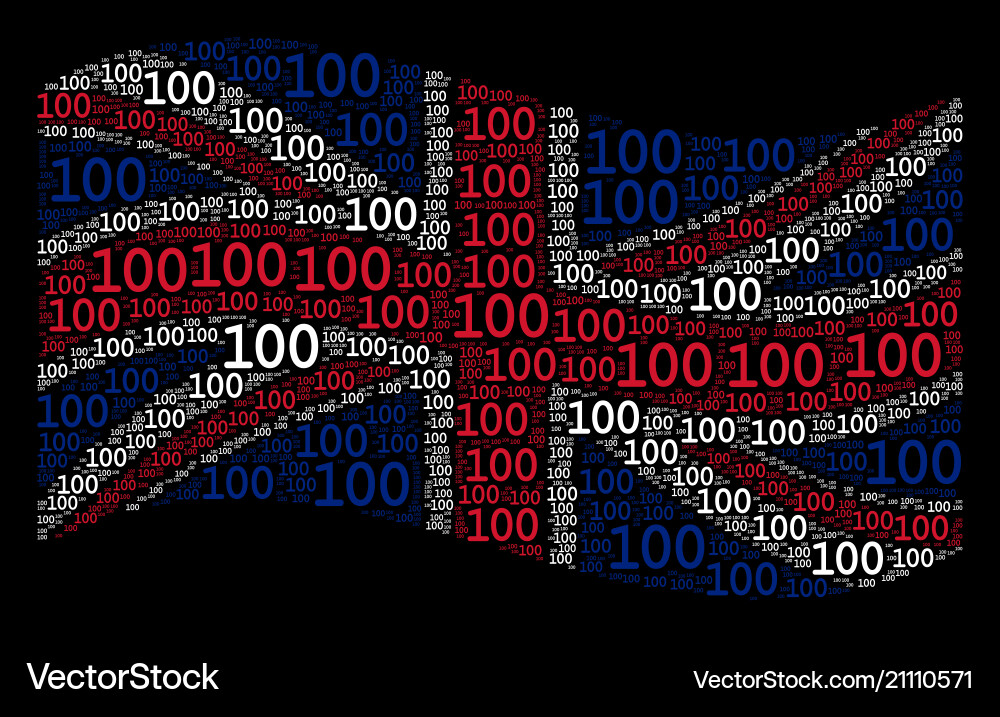 Waving british flag pattern of 100 text items Waving british flag pattern of 100 text items vector image