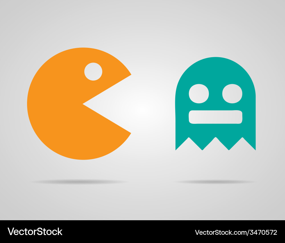 8-Bit Pacman Ghosts - Retro Game Icons Vector Image