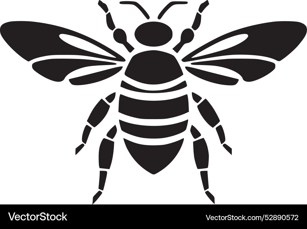 Bee - black and white Bee - black and white Vector Image