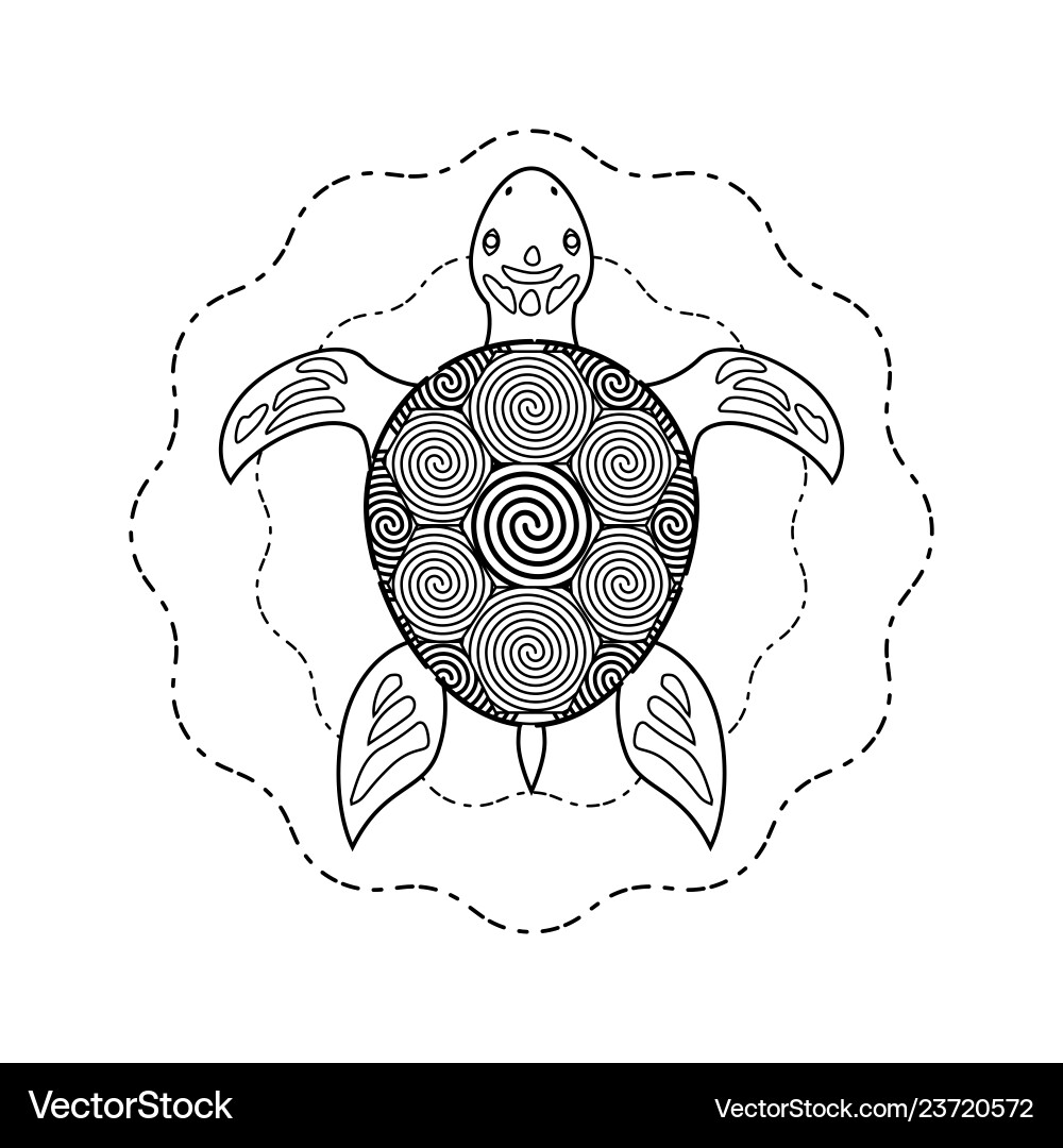 Black and white turtle coloring book Black and white turtle coloring book vector image