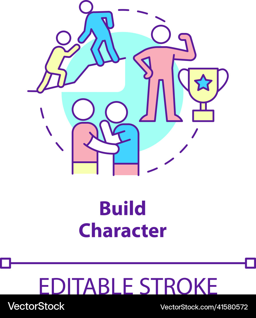 Build character concept icon Vector Image