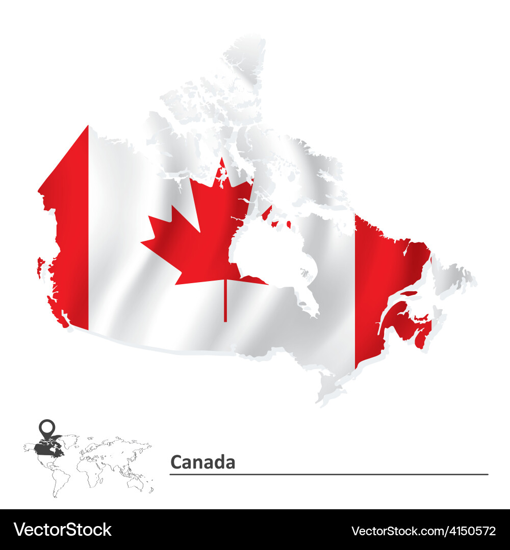 Canada Map with Flag Vector Image