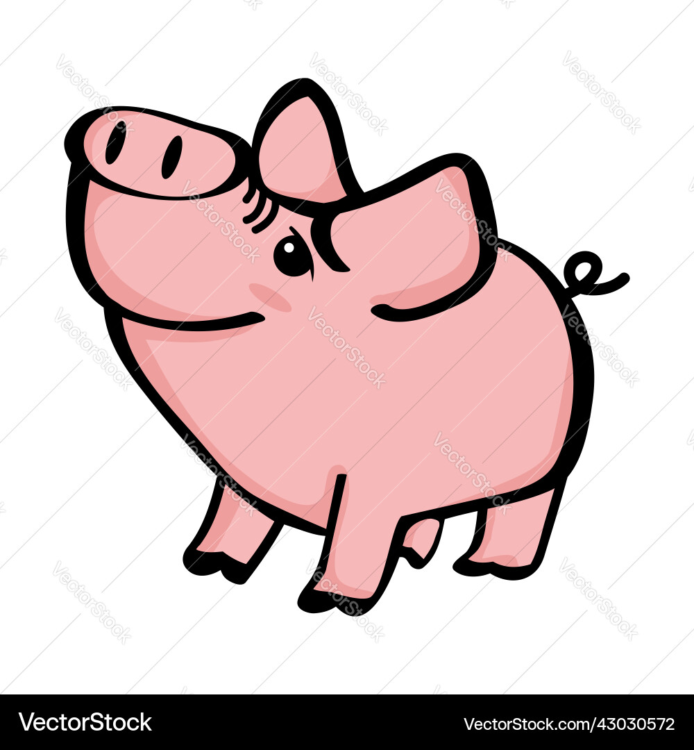 Cartoon happy pig (43030572) – Royalty-Free Vector | VectorStock