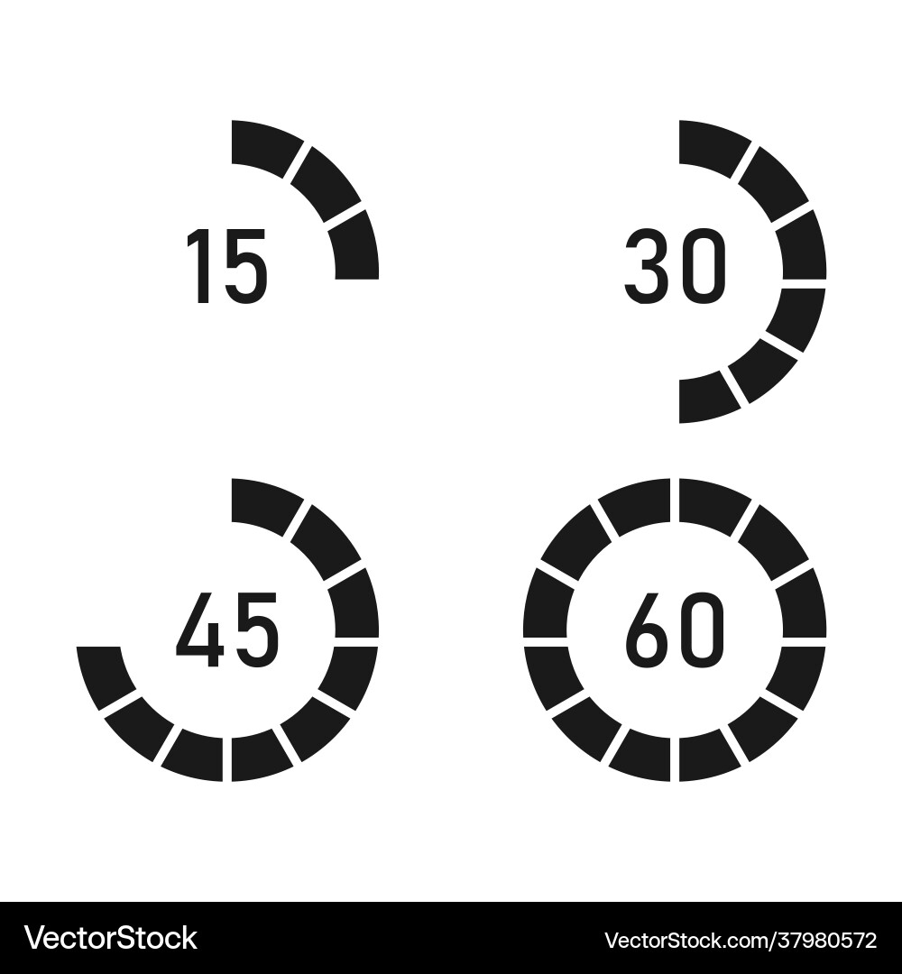Digital timer black icon set simple image Digital timer black icon set simple image vector image