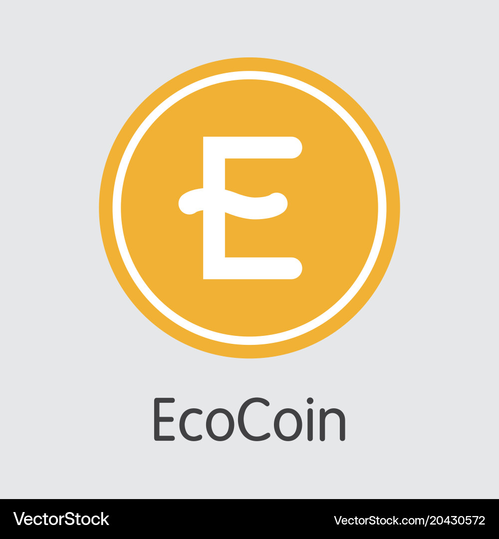 Ecocoin virtual currency eco logo – Royalty-Free Vector | VectorStock