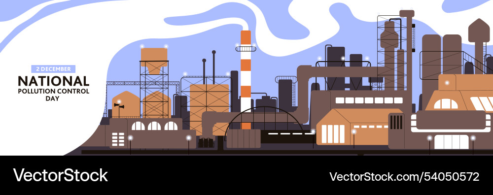 Factory chimneys with smoke clouds plant of heavy Vector Image