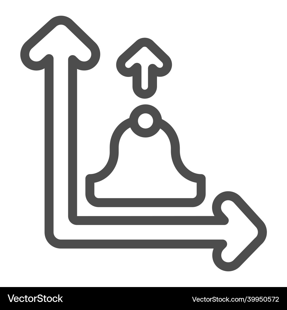 Graph with growth and decline curve upward arrow Graph with growth and decline curve upward arrow vector image
