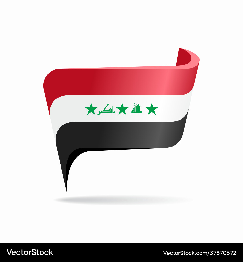 Iraqi flag map pointer layout Iraqi flag map pointer layout vector image