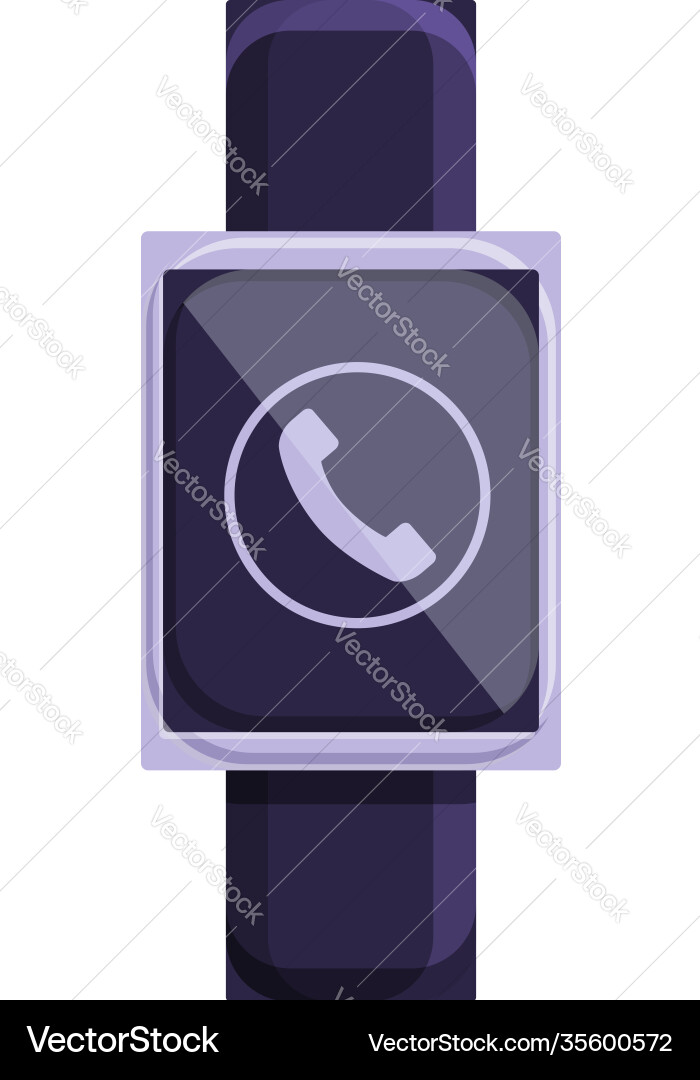 Kid smart watch call icon cartoon style Kid smart watch call icon cartoon style vector image
