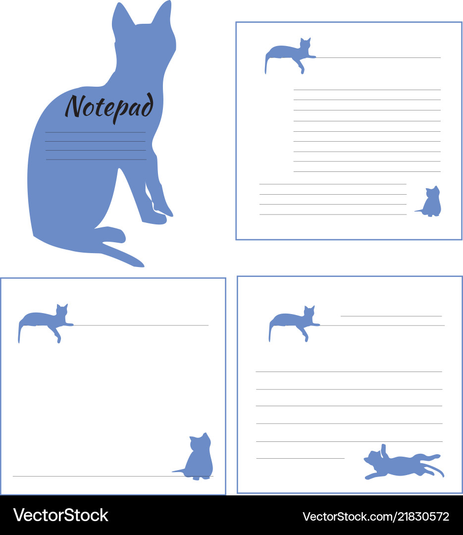 Layout of the notepad with images cats Layout of the notepad with images cats Vector Image