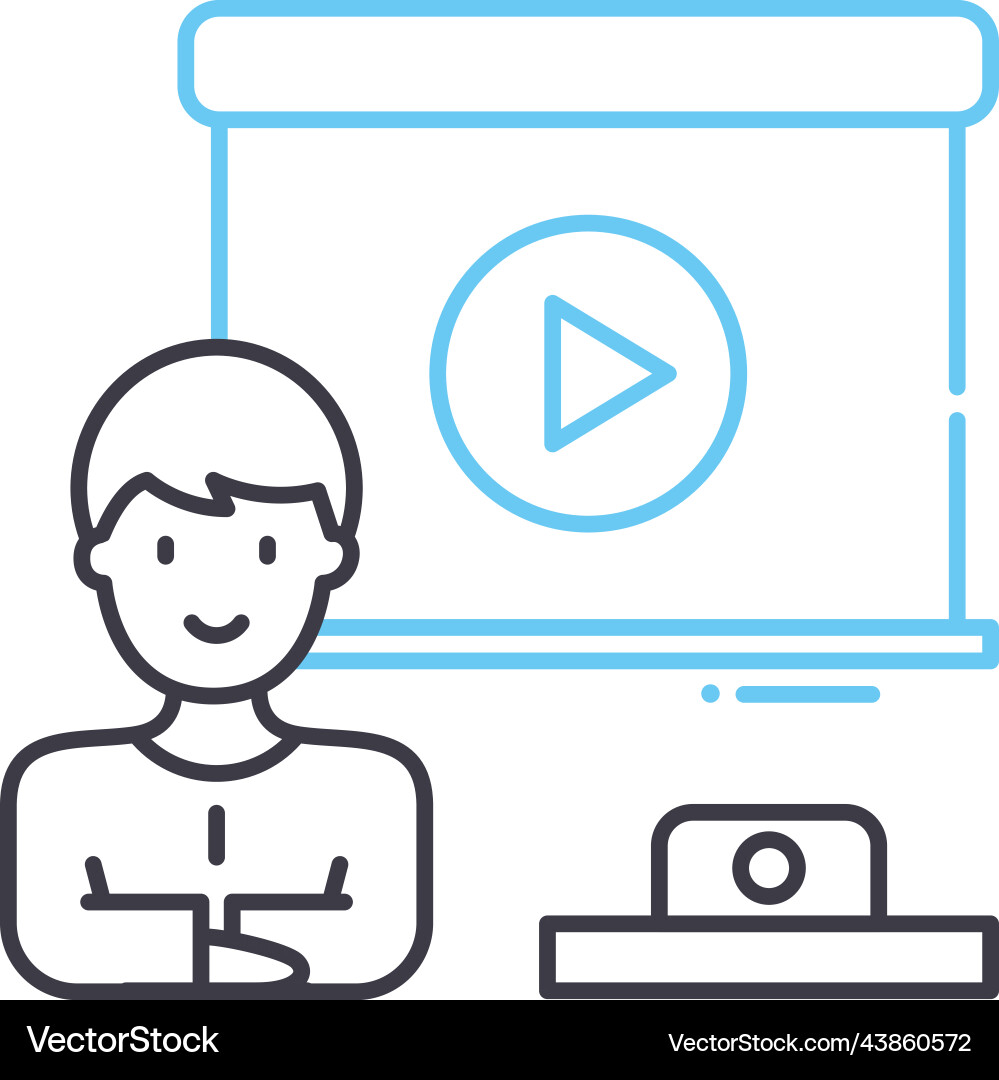 Lecture line icon outline symbol Lecture line icon outline symbol vector image