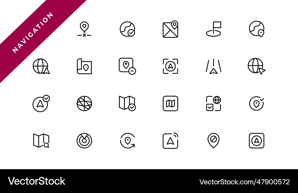 Location icons set navigation map pointer Vector Image