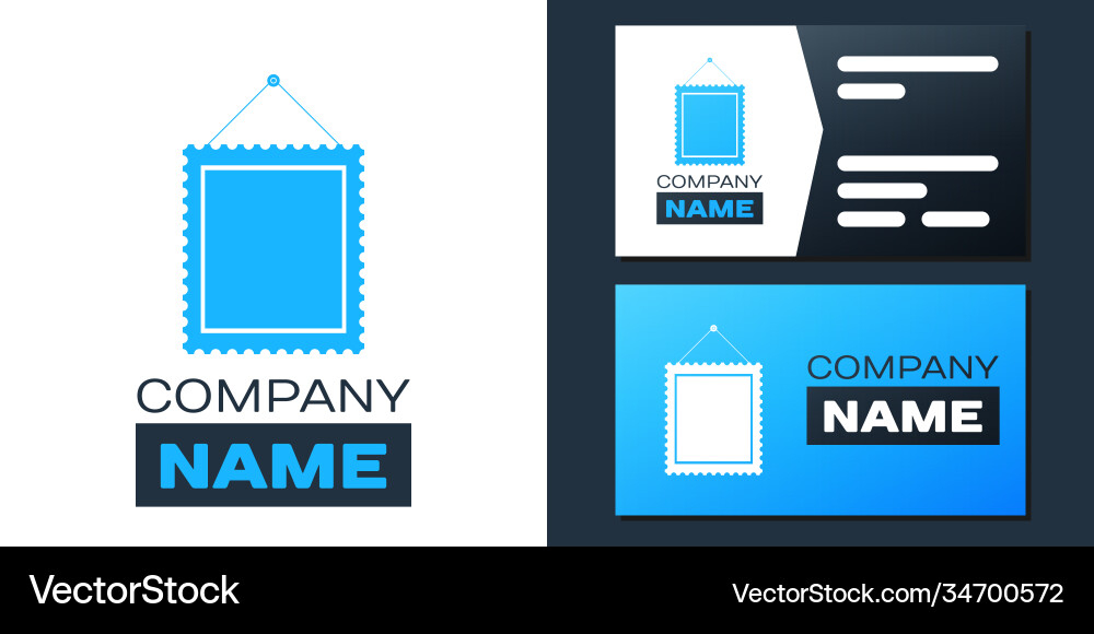 Logotype rectangular picture frame hanging vector image