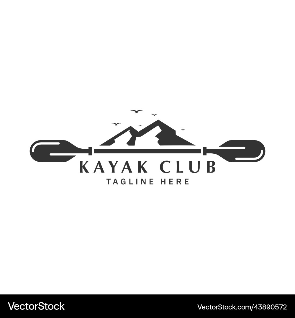 Mountain Kayaking Logo - Outdoor Adventure vector image