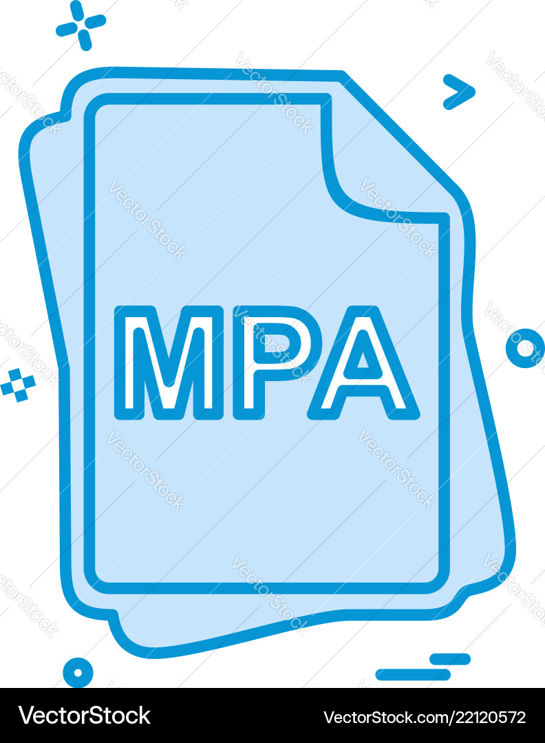 Mpa file type icon design Mpa file type icon design Vector Image