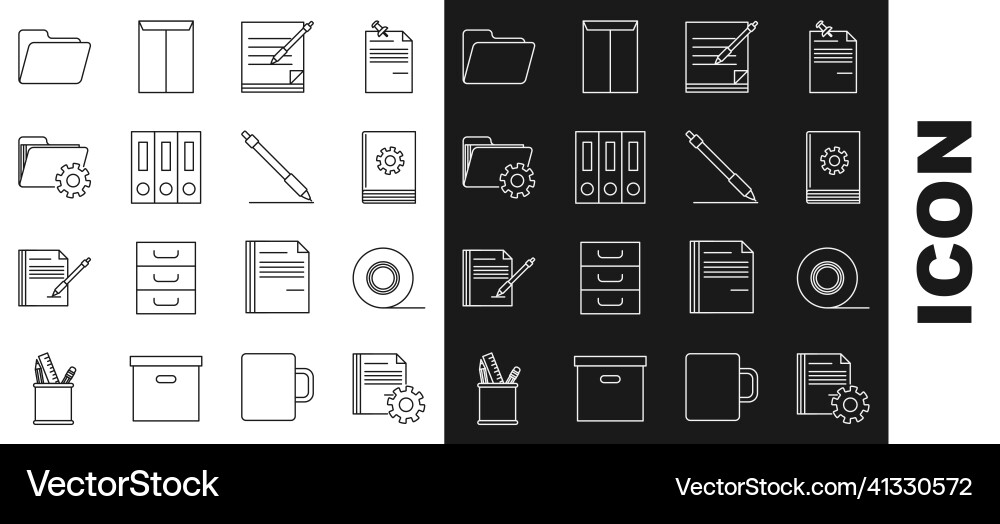 Set line document settings with gears scotch Set line document settings with gears scotch vector image