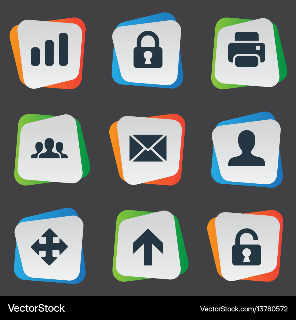 Set of simple application Set of simple application Vector Image