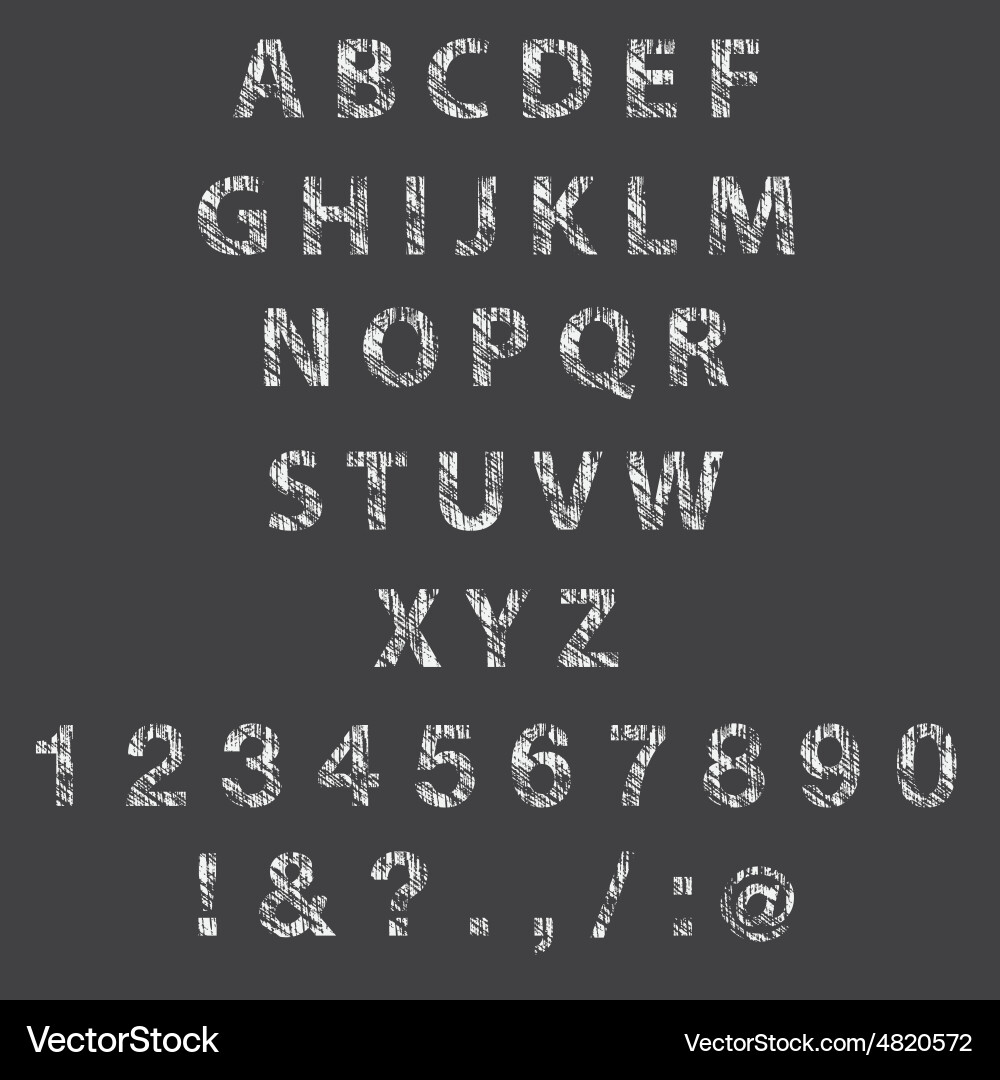 Sketch textured font vector image