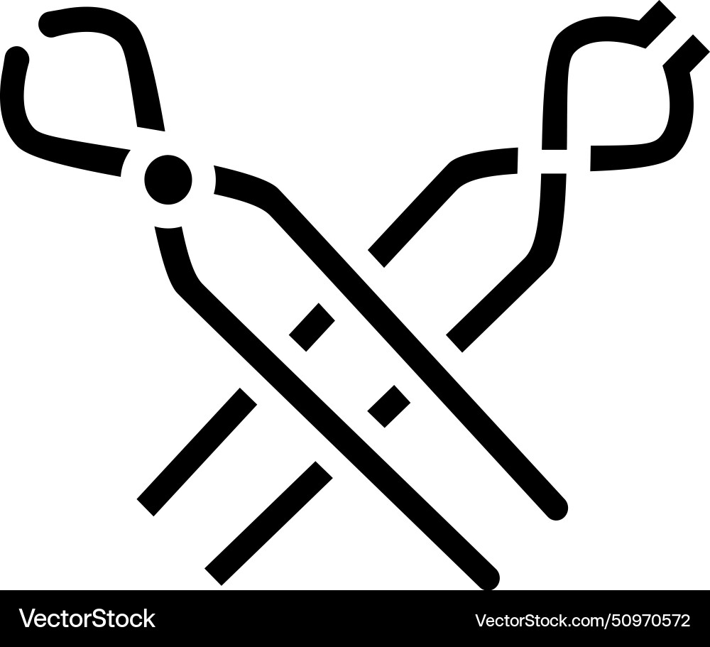 Tongs blacksmith glyph icon Tongs blacksmith glyph icon vector image