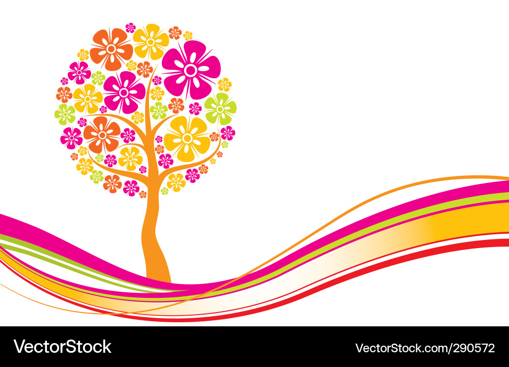 Tree spring background vector image