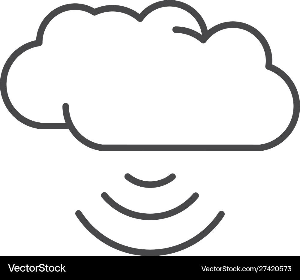 Cloud computing wifi technology icon line design vector image