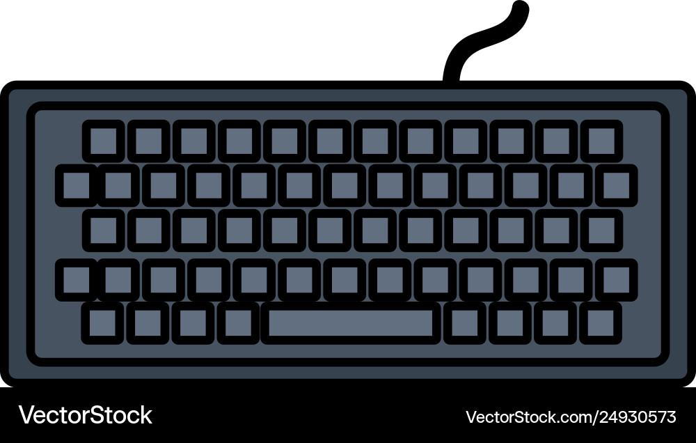 Computer keyboard isolated icon Computer keyboard isolated icon vector image