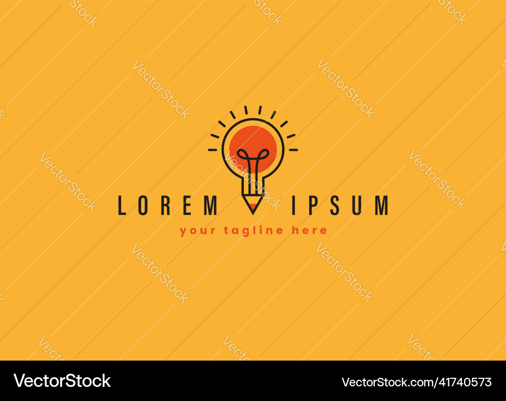 Creative Logo: Light Bulb & Pencil Vector Image
