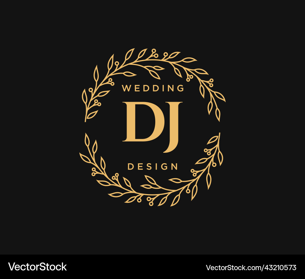 Dj initials letter wedding monogram logos – Royalty-Free Vector |  VectorStock, image size:1000x913