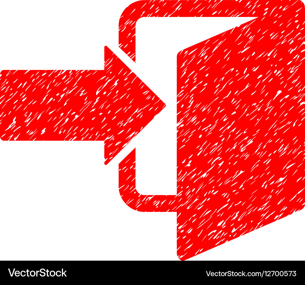 Exit door grainy texture icon vector image