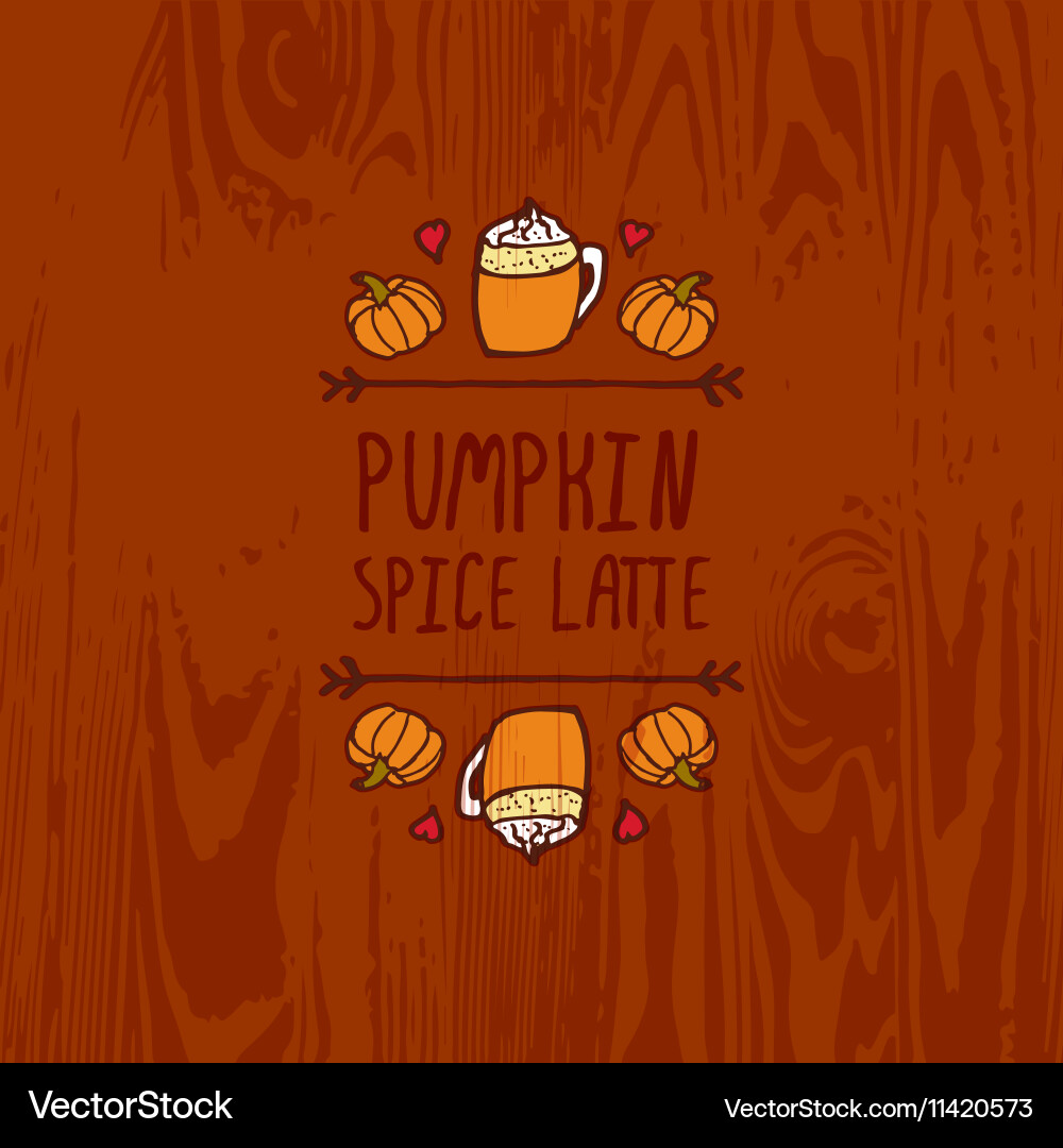 Handdrawn autumn element with text vector image