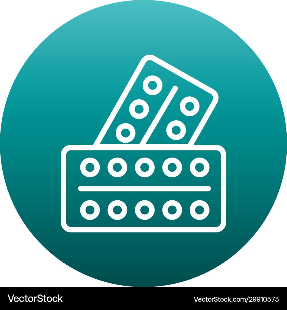 Isolated pills block gradient style icon vector image