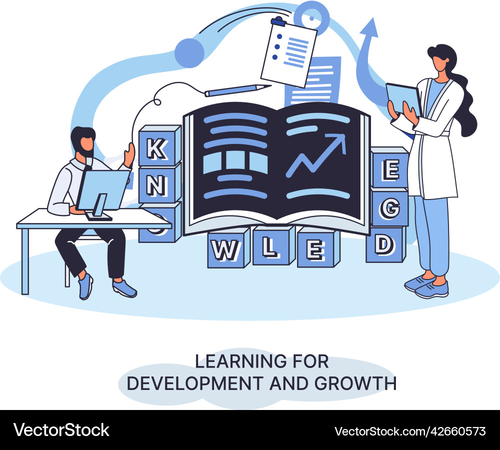 Learning for development and growth self-learning Learning for development and growth self-learning vector image