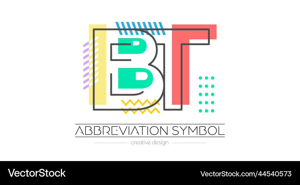 Letters b and t merging of two initials Letters b and t merging of two initials vector image