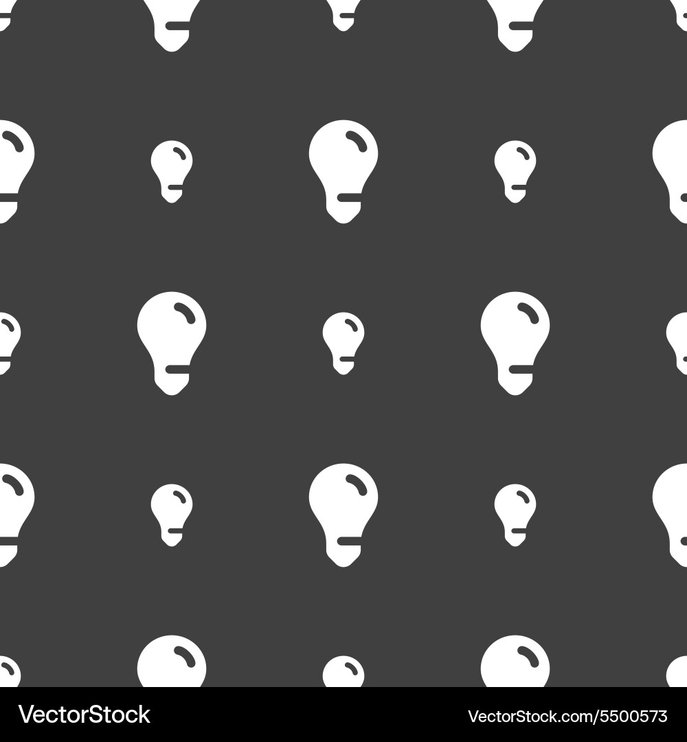 Light bulb idea icon sign seamless pattern Vector Image