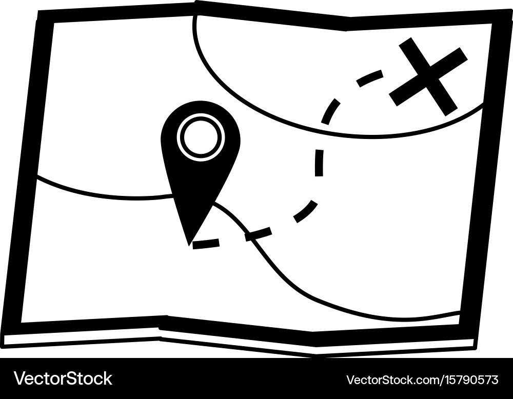 Map with location pin icon image Vector Image