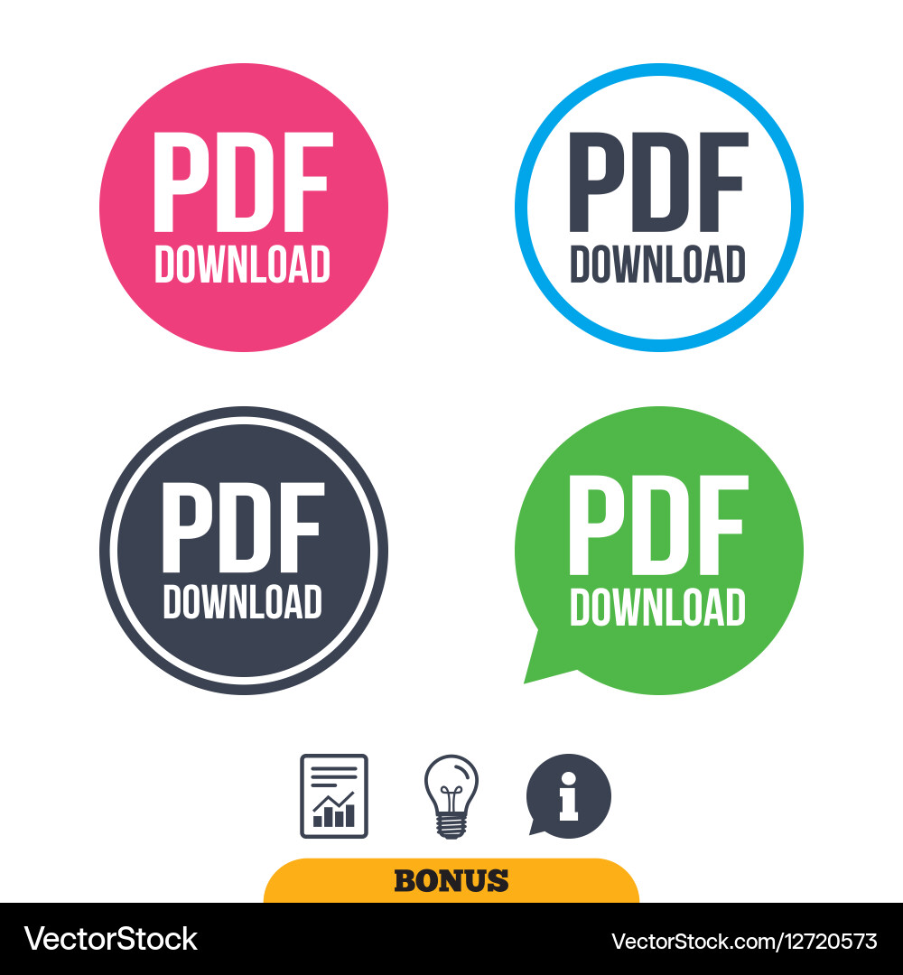 Pdf download icon upload file button Vector Image