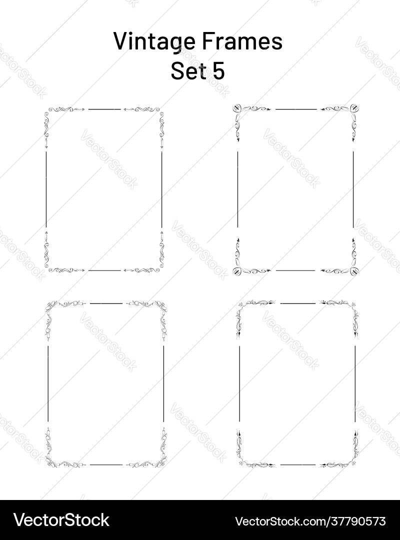 Rectangular vertical frames with flourishes Rectangular vertical frames with flourishes vector image