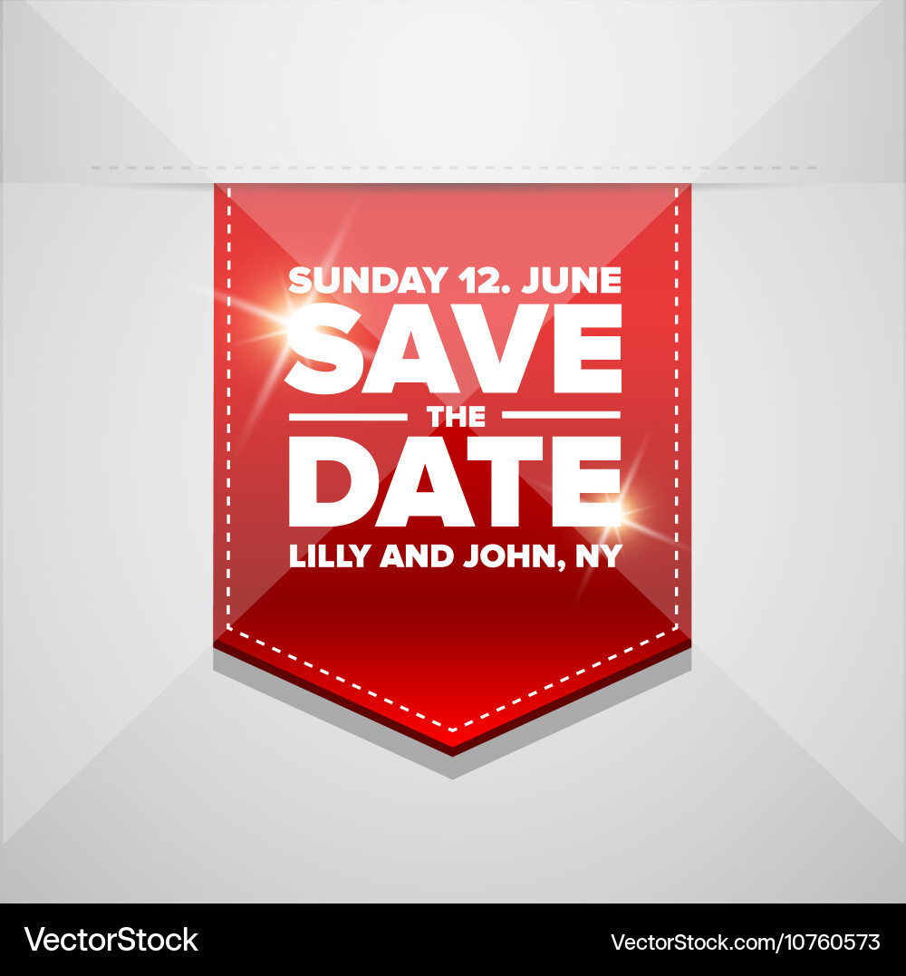 Save the date ribbon Vector Image