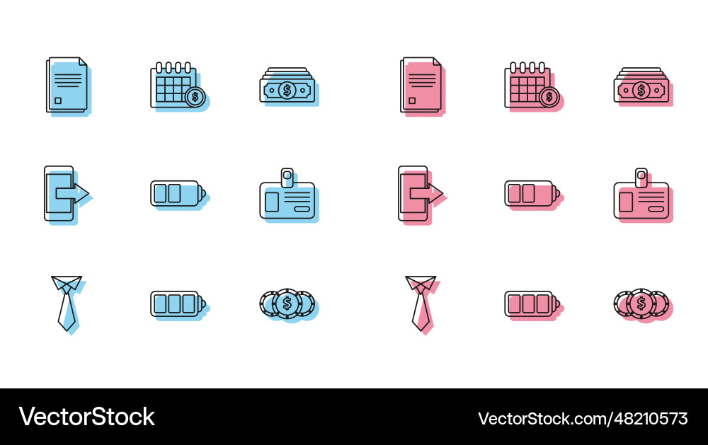 Set line tie battery charge level indicator file vector image