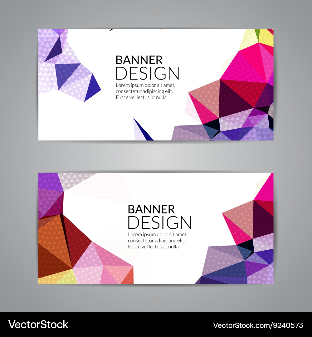 Set of polygonal triangular colorful background vector image
