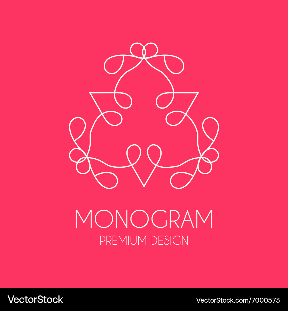 Simple monogram design template vector image