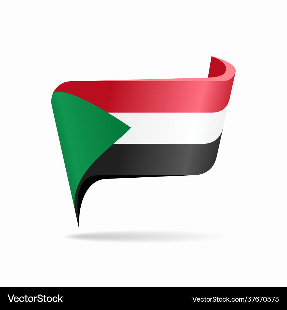 Sudanese Flag Pointer Map Layout vektorbild