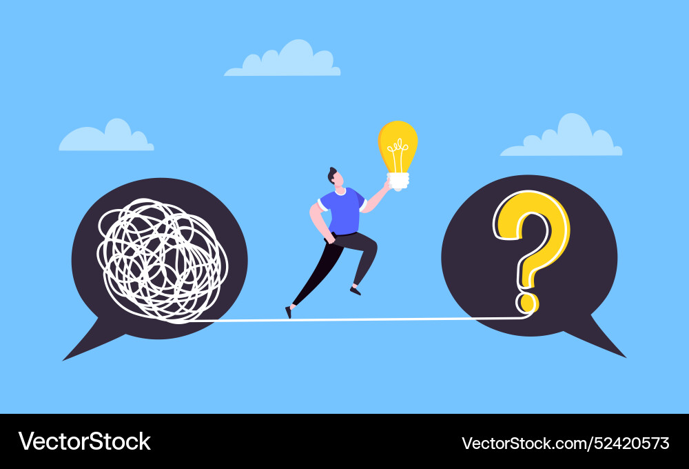 Understanding problem solution simplify challenge Understanding problem solution simplify challenge vector image