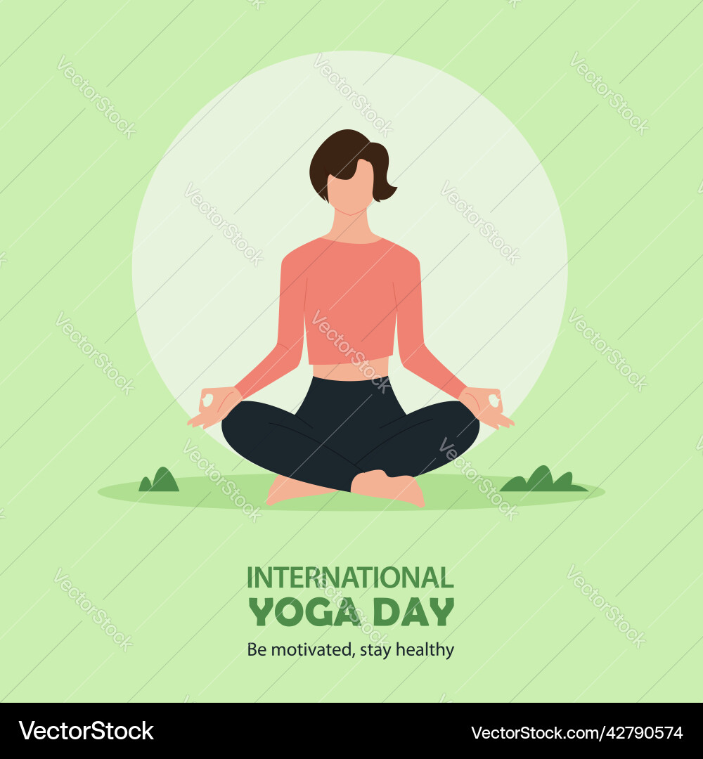 21 Juni internationale Yoga Tag Banner Poster 21 Juni internationale Yoga Tag Banner Poster vektorbild