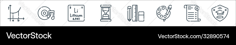 Academy line icons linear set quality Vector Image