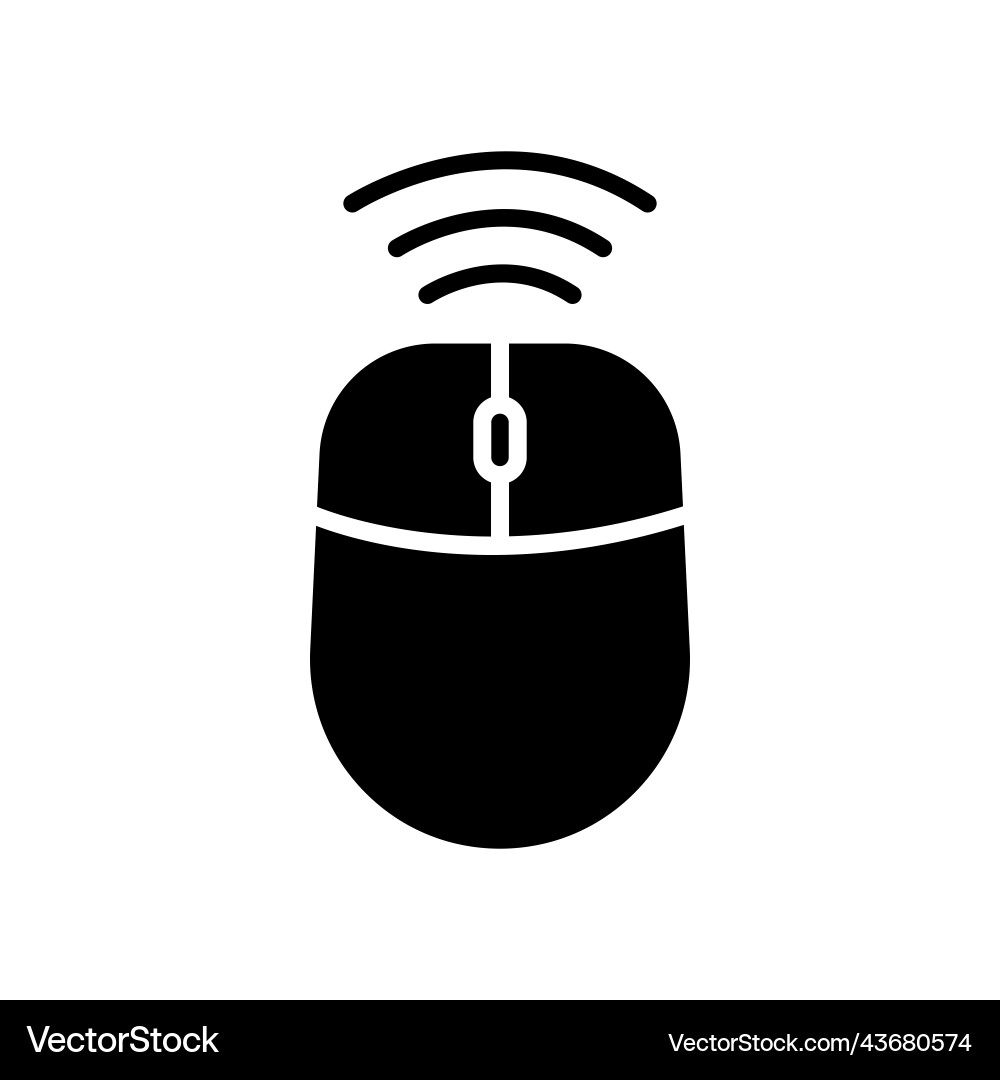Computer mouse icon with signal related Computer mouse icon with signal related vector image