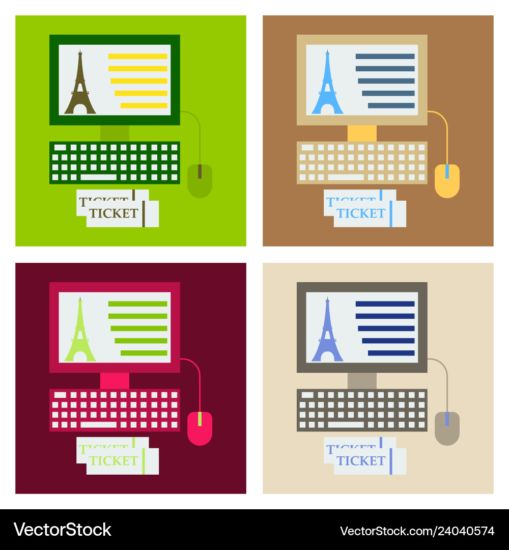 Eiffel tower icon in computer Eiffel tower icon in computer vector image