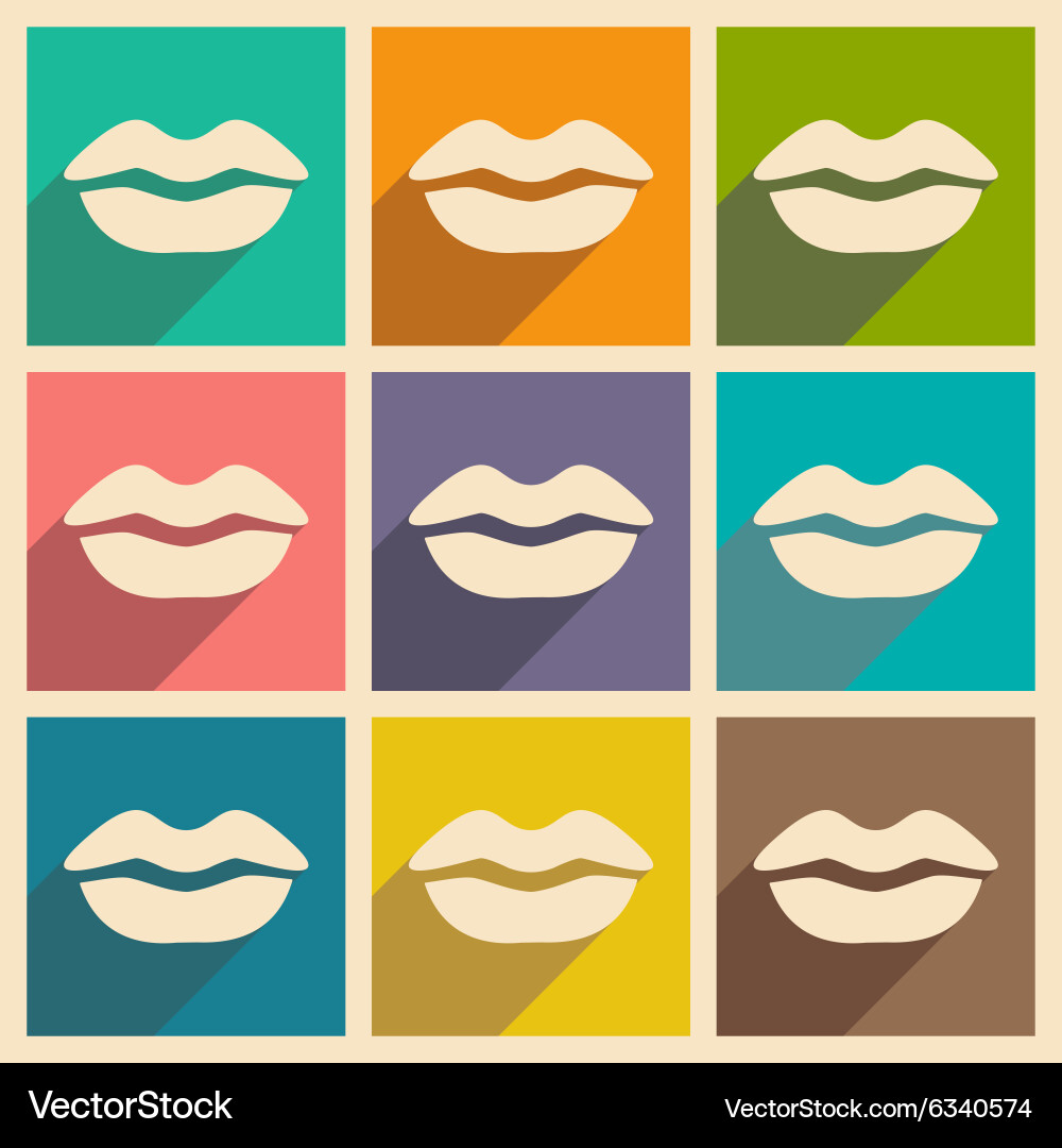 Flat with shadow concept and mobile application Vector Image