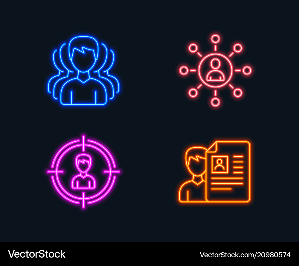 Group headhunting and networking icons job Group headhunting and networking icons job vector image